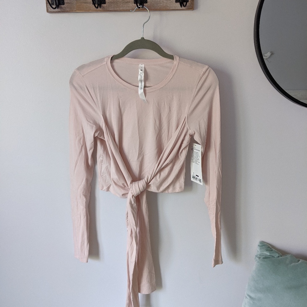 lululemon Gather and Grow Long Sleeve WrapTop- Light Pink- Size 6
